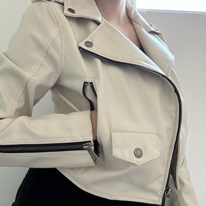 Barely Worn BCBG White Leather Jacket